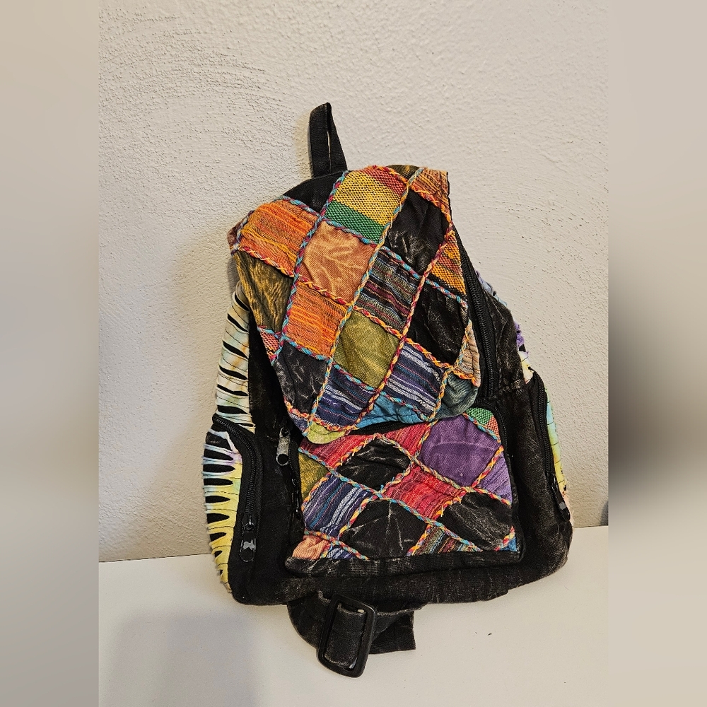 Patchwork backpack style bag - image 1